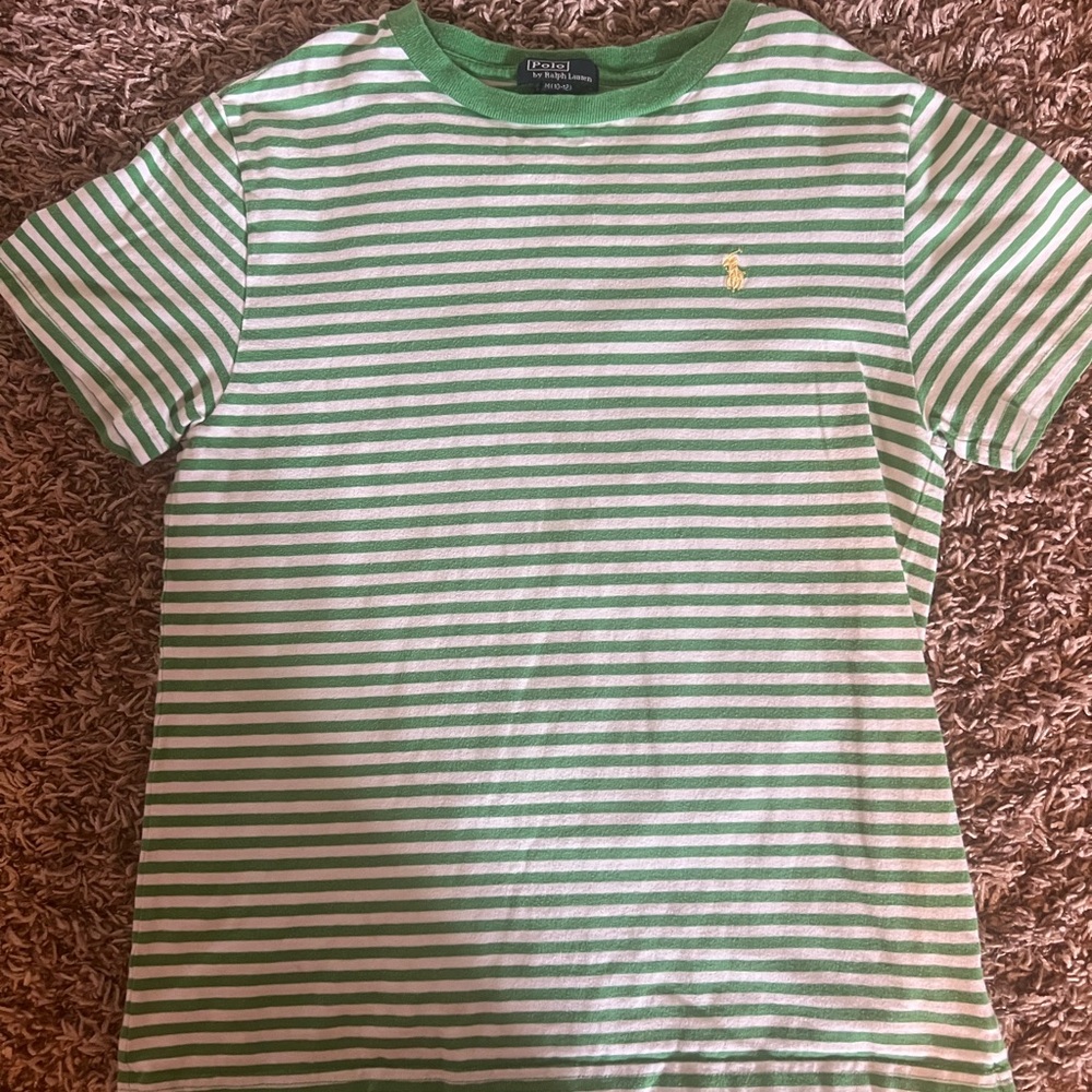 Polo by Ralph Lauren Green Striped Boys shirt